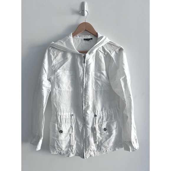 Willi Smith jacket size Small white linen hood coat - Picture 3 of 7